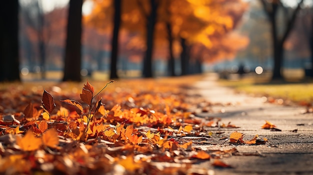 Photo autumn kaleidoscope beautiful yellow red and orange leaves