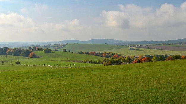 Autumn landscape Beautiful colorful nature in autumn time Czech Republic seasonal background