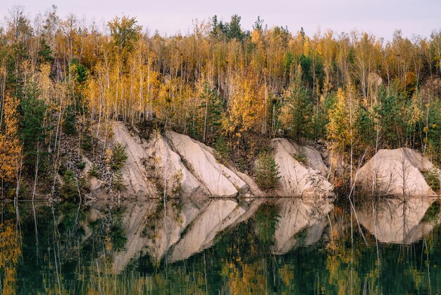 Autumn landscape by the lake