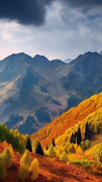 Осенний пейзаж гор