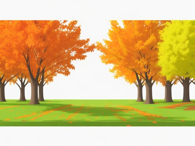 Autumn landscape in watercolor style scenic artwork