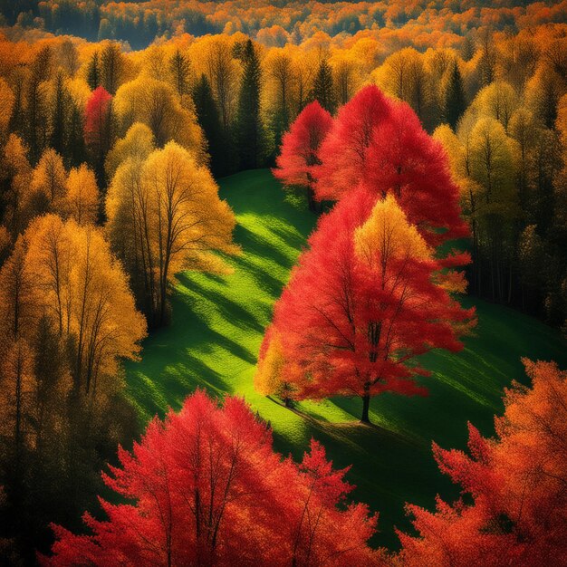 Photo autumn landscape with colorful leaves autumn landscape with colorful leaves