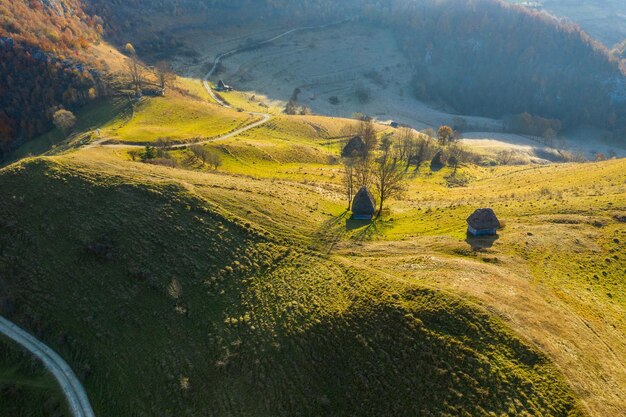 Autumn landschap drone lucht