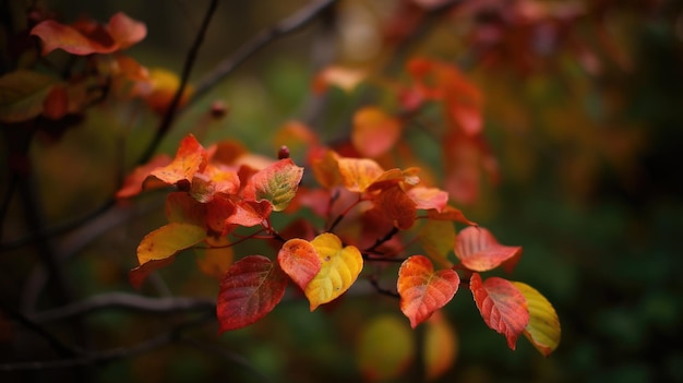 Autumn leafs in orange and yellow colors