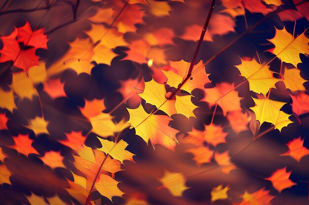 Autumn leave colorful advertising image