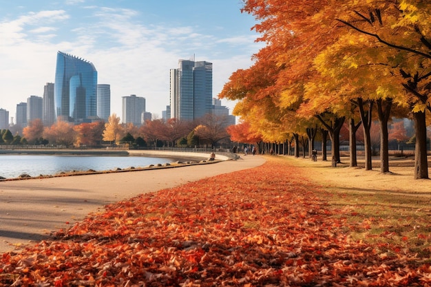 Autumn leave and fall seoul south korea