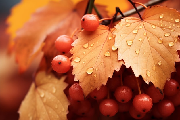 Autumn leaves background close up fall season