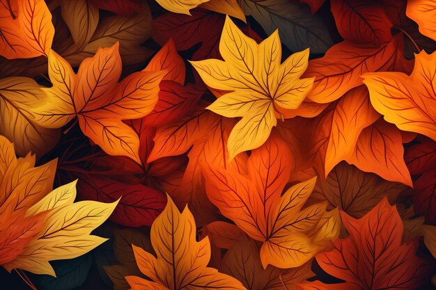 Photo autumn leaves background wallpaper