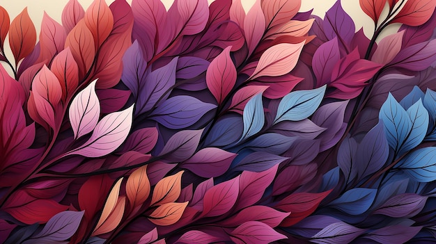 осенние листья и ветки фон, абстрактные мягкие цвета, мягкие пастельные яркие цвета, осенний узор
