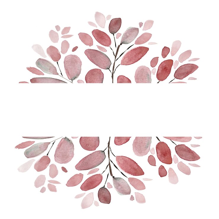 Autumn leaves and branches watercolor illustration background. Hand painted floral elements set. Watercolor botanical illustration.