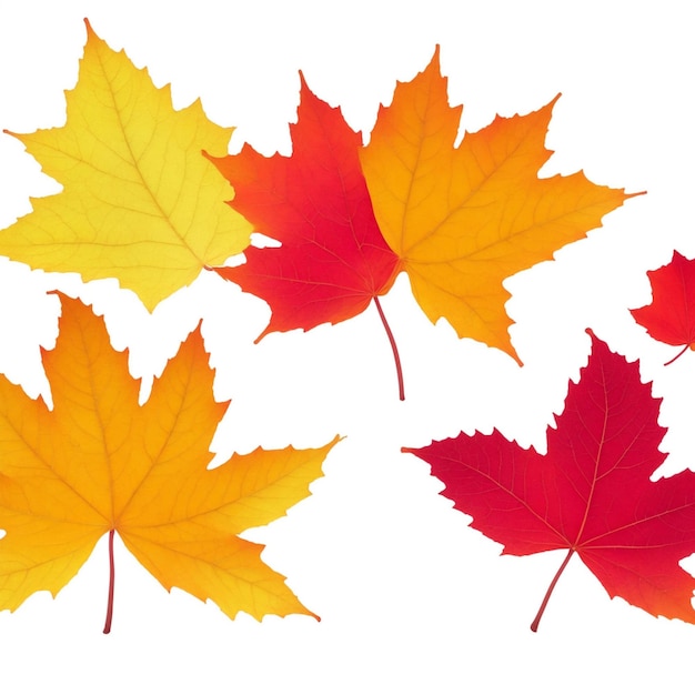 autumn leaves clipart isolated on white background