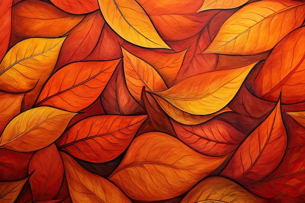 Autumn leaves close up