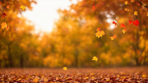 Autumn leaves falling from the ground