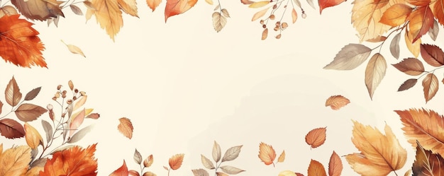 autumn leaves falling with beige background for seasonal graphic designs and posters
