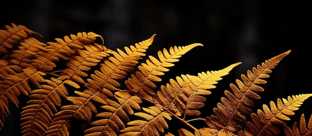 Autumn leaves of fern on a dark background Autumn background