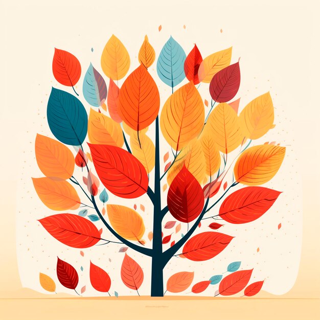 Autumn leaves flat set on a white background