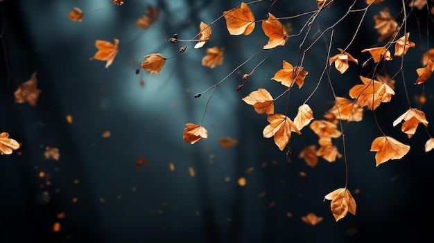 autumn_leaves_flying_on_dark_plain_background_overlay