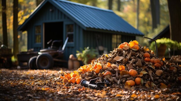 Foto foglie d'autunno nel giardino