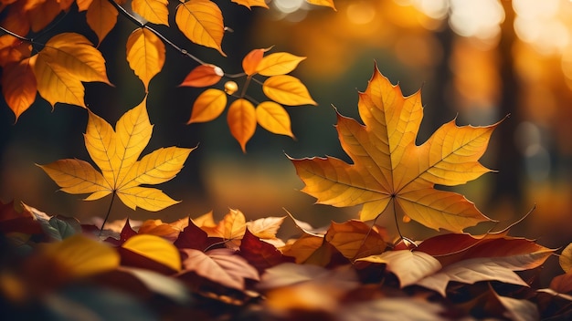 Autumn leaves on the ground wallpapers