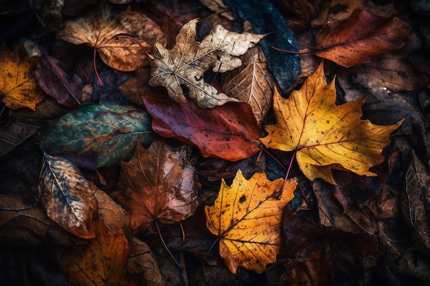 Autumn leaves on the ground