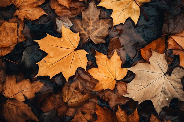 Photo autumn leaves lying on the floor