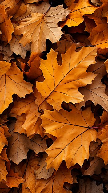 Autumn leaves lying on the floor