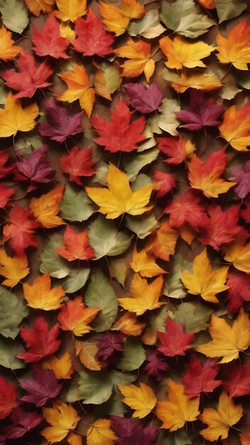 Autumn leaves in natural edges frame composition