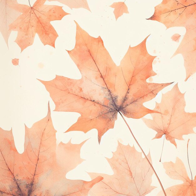 Autumn leaves oak and maple illustrator background