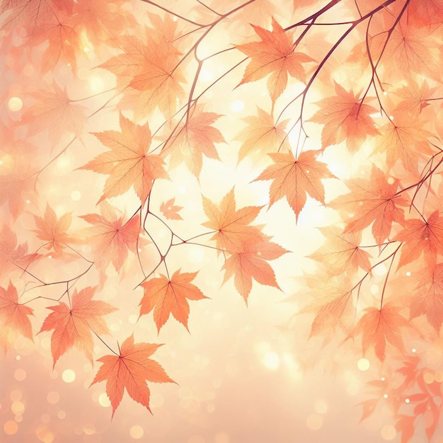 Autumn leaves oak and maple illustrator background