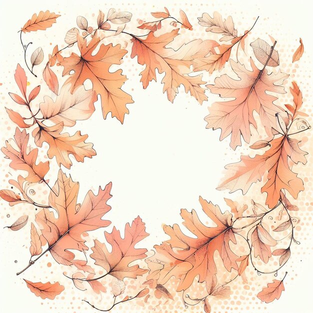 Autumn leaves oak and maple illustrator background