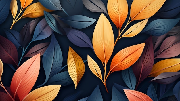 Autumn Leaves Pattern Background