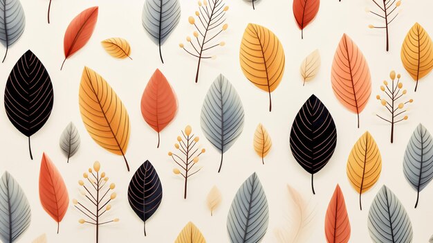 Autumn Leaves Pattern Background