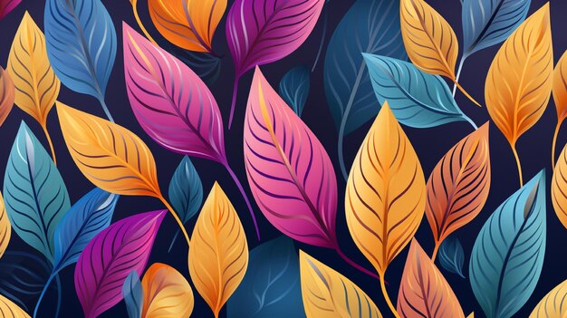 Autumn Leaves Pattern Background