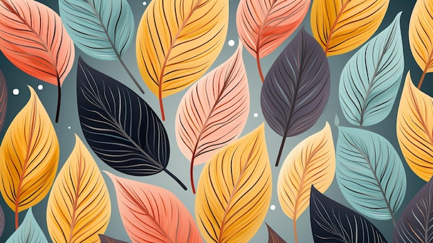 Autumn Leaves Pattern Background