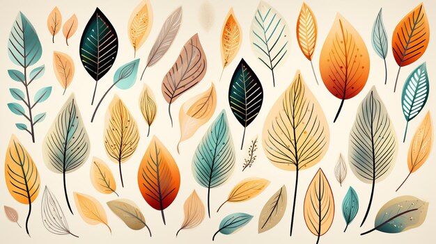 Autumn Leaves Pattern Background