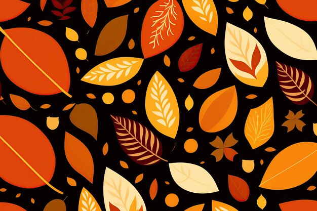Осенние листья шаблон плоский фон