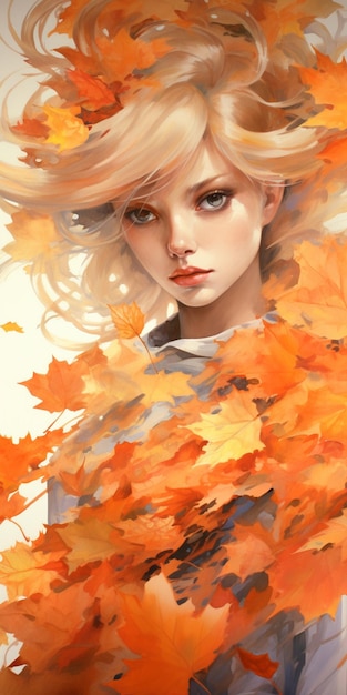 Autumn leaves poster illustration autumnal