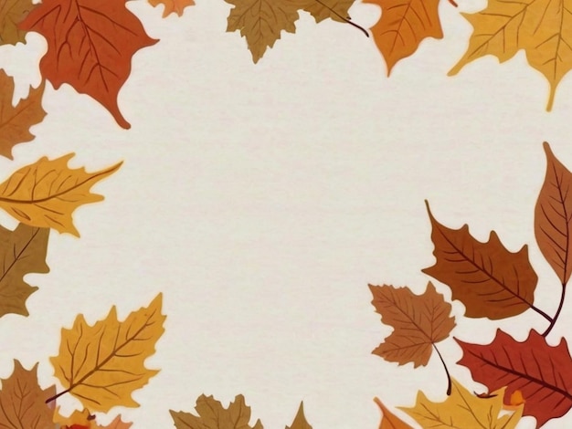 autumn leaves seamless pattern dart yellow flowers and red leaves on a white background