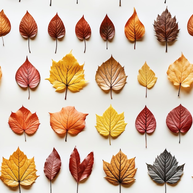 秋の葉のシームレスなパターンタイルは生成的なAIで作成されました
