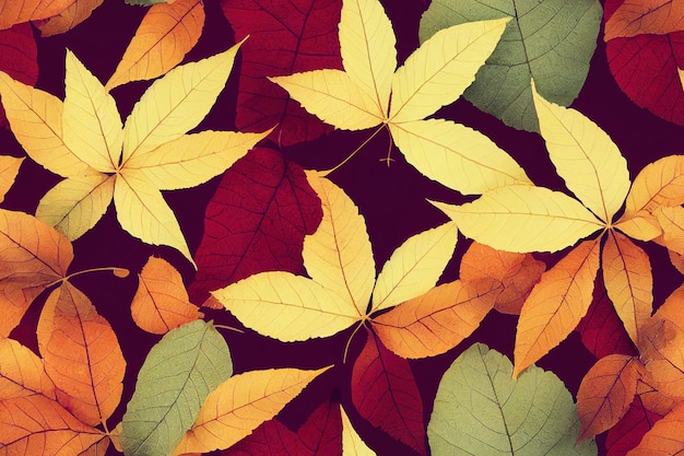 Autumn leaves seamless pattern