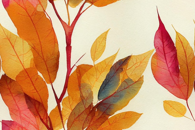 Autumn leaves seamless pattern