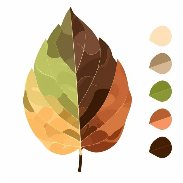 Photo autumn leaves set isolated on a white background vector illustration