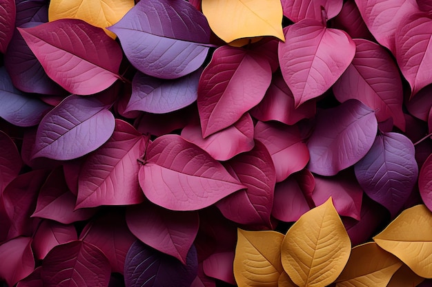 осенние листья в стиле желтого и фиолетового осеннего фона