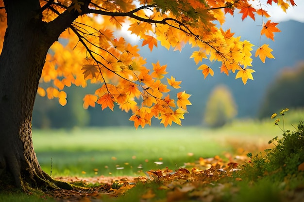 Autumn leaves on a tree wallpapers