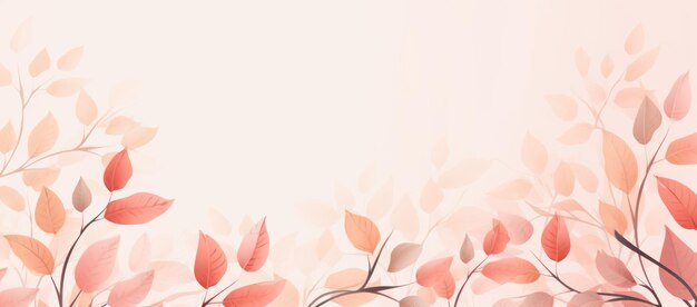 Autumn Leaves Watercolor Background AI Generated