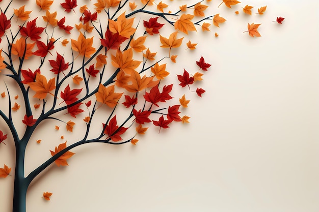 Autumn leaves on white background