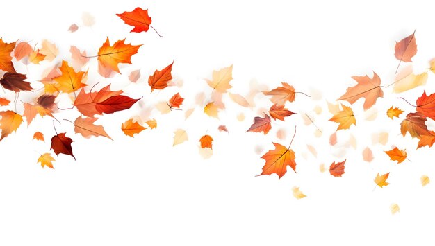 autumn leaves on a white background