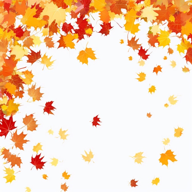 Autumn leaves on a white background