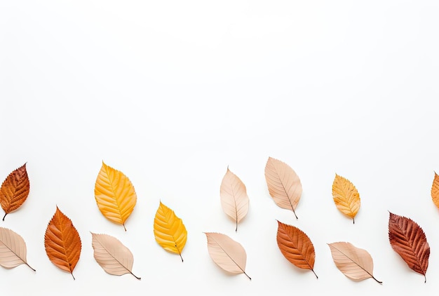 autumn leaves on a white background