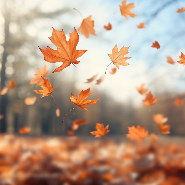 柔らかい白い背景をぼかした山ブドウツタカエデの葉の紅葉秋の自然のフレーム